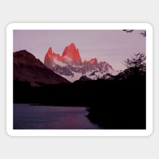 Alpen glow on Mount Fitz Roy Sticker